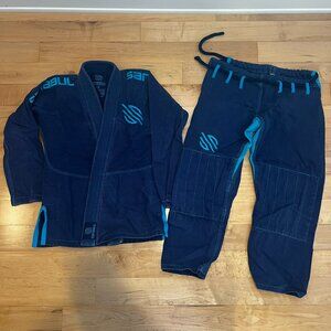 Sanabul 100% Cotton Essential Jiu Jitsu BJJ Gi - Navy w/ Blue Accents - A0